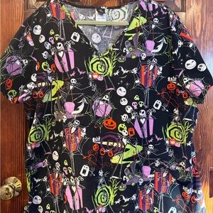 Disney Black and Green Nightmare Before Christmas scrub